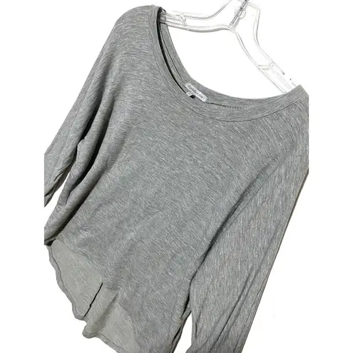 Charlotte Russe  High Lo Long Sleeve Gray Shirt S Polyester Rayon Spandex Stretch