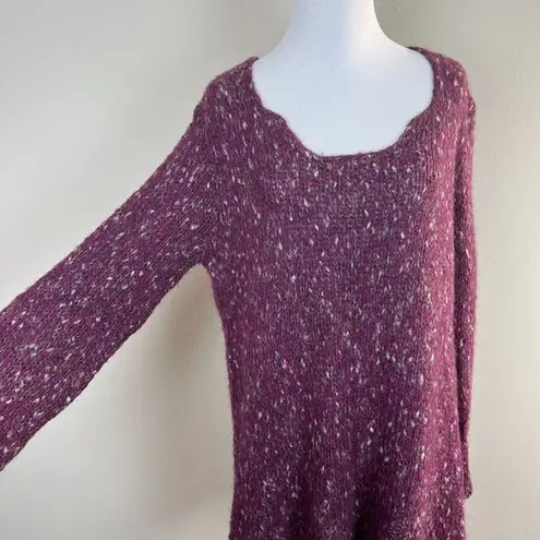 Tricots Jean Marc Tunic Sweater M Purple Open Knit Wool Mohair Blend Womens Size M