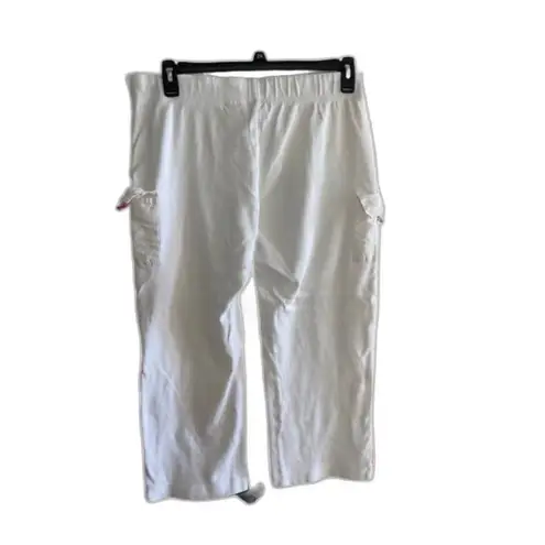 Nike  cotton crop sporty cargo pants white and pink