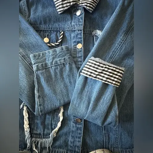 Samantha Sipos Gingham Collar Embroidered "Girls"
Denim Jacket Size Medi… Blue Size M