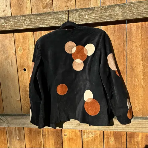 Vintage Isabel “belle sports” suede blazer jacket size large whimsy fall winter Black