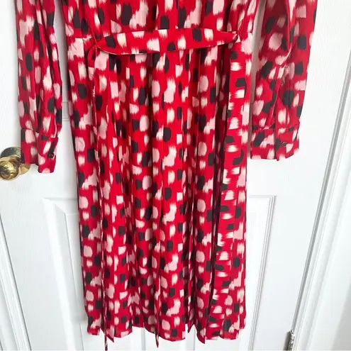 Piazza Sempione Made In Italy FR 46 (US 10) Paint Dash-Print Belted Shirt Dress