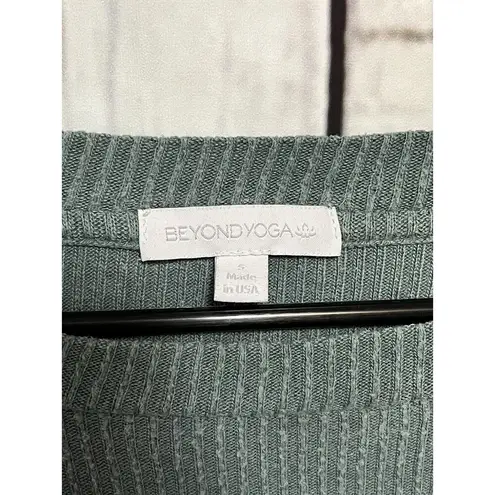 Beyond Yoga Your Line Buttoned Boxy Rib Pullover Teal Long Sleeve - Size Small - Image 4