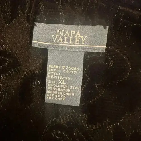 Napa Valley Elegant Floral Velvet Jacket XL Black