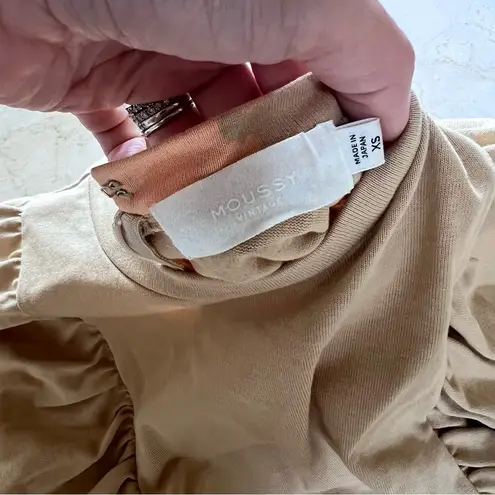 Moussy Vintage FORM SPERION TOP Sz XS Light Beige Tan
