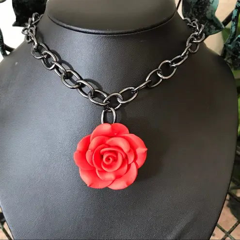 Red Rose Gun Metal Gothic New