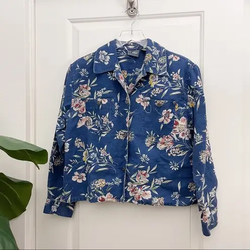 Liz Wear  Petites Floral Jacket Linen Blend Small