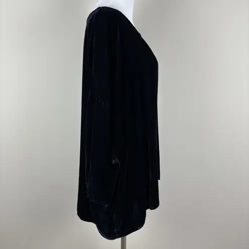CP Shades Sibella Top Womens Small Velvet Silk Blend Boxy 3/4 Sleeve Oversized S
