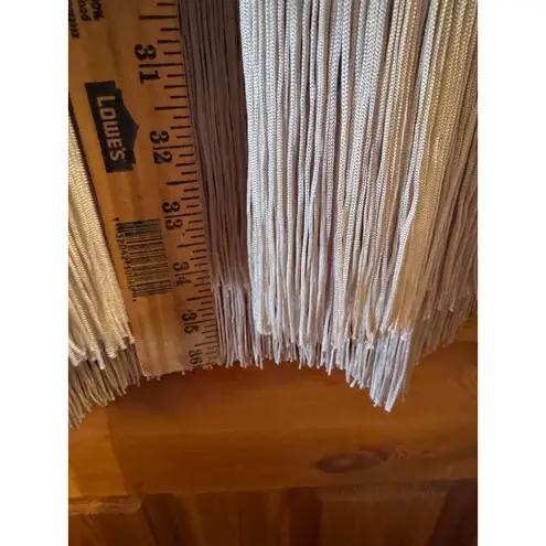 Attitudes by Renee Maxi Skirt XL Tropical Palm Print Beige Fringe Trim Boho Tan