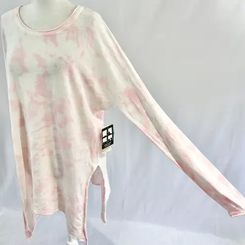 Cloth by Design New Convertible Side Slit Sweater Tie Dye Pink White