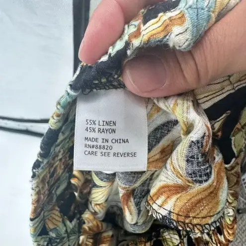 Panama Jack Women's Tropical Linen Blend Wide Leg Pants Multi-Color XS