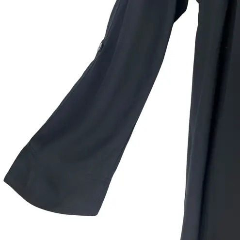 Babaton Aritzia Bascom Flowy Long Trench Coat Belt Tie Black Size XS