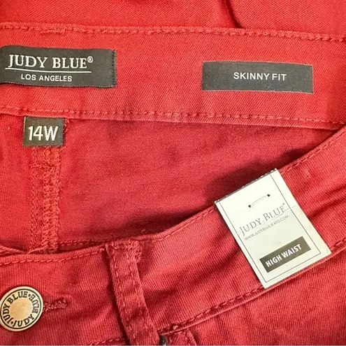 Judy Blue NWT Skinny Fit High Waist Red Wine Denim Jeans Women’s Size 14W