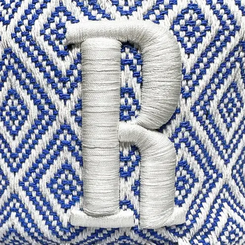 Rhude Blue & White Geometric Jacquard Cap / Hat w/ Embroidered “R” Monogram