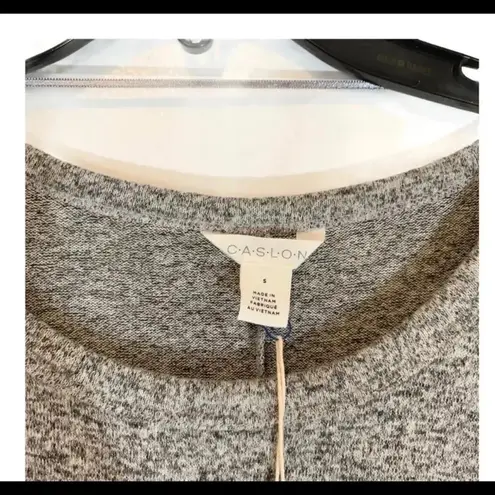 Caslon Grey Heather Peplum Crewneck Sweater size S