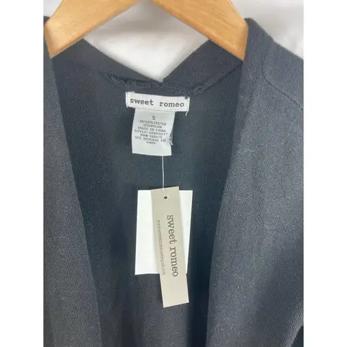 Sweet Romeo Simple Open Drape Pocket Knit Mid Thigh Length Cardigan S