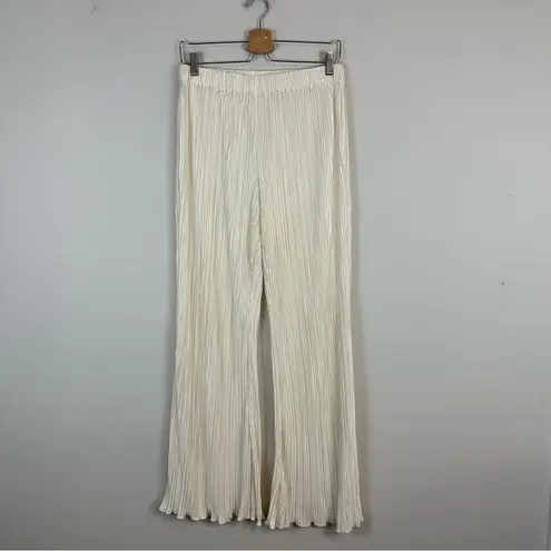 Showpo  | Beca Plisse Pleated Flared Pants in Cream Size 8 Women's