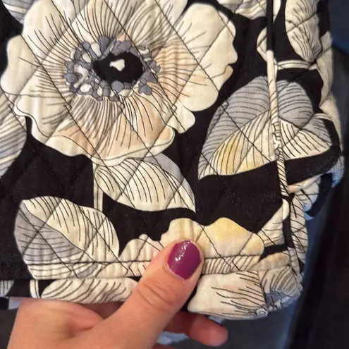 Vera Bradley  Floral Black Beige and White Backpack