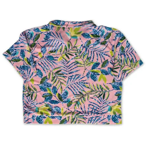 Cuddl Duds Womens Pajama Set Pink Tropical Leaf Print Top Shorts XL