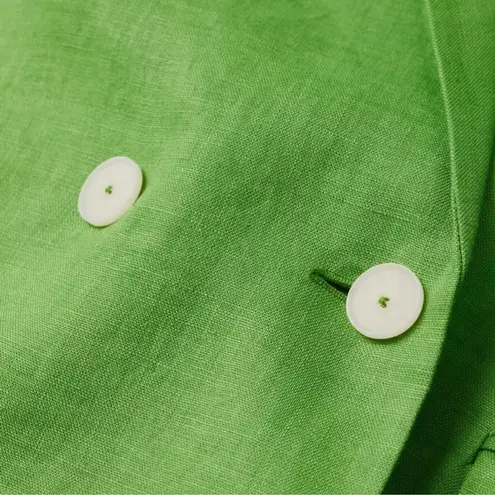 Mango  100% linen suit set blazer with shorts green Sz XXL & XL