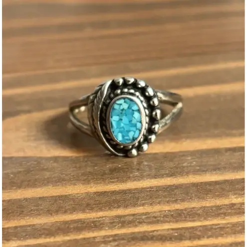 Source Unknown Turquoise Native American Silver Ring Jewlery Heritage Culture Fashion Size 8.5