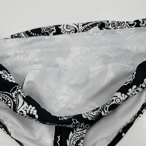 Lauren Ralph Lauren Bikini Bottoms SZ12 Swim NWT Deauville Paisley Hipster B&W Black Size 12