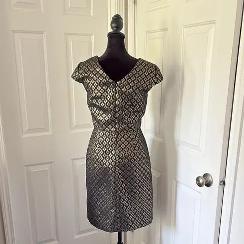 Cremieux Metallic Gold and Black Evening Dress Size 2