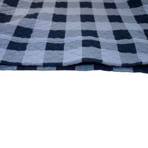 Lands' End  Quilted Plaid Crewneck Cotton Sweatshirt Pullover Cozycore Comfy M