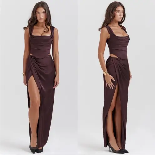 House Of CB  SET 'Una' Chocloate Corset vesper skirt size XS‎ NWOT