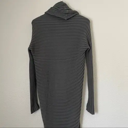 LA Made  Gray Open Waterfall Ribbed Cardigan Wrap XS