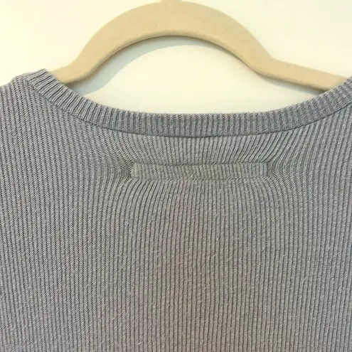 Enza Costa Oversized Slouchy Ribbed Long Sleeve Lounge Sweater Large Gray Blue
