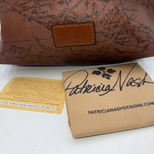 Patricia Nash Signature Map Carmini C/B Crossbody Bag Riot Rust NWT