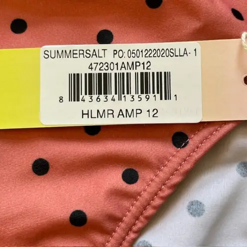 Summersalt NEW NWT High Cut Mid Rise Polka Dot Bikini Bottom Size 12