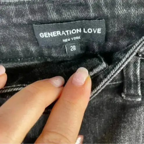 Generation Love  Black Amirah Cropped Kick Flare‎ Jean