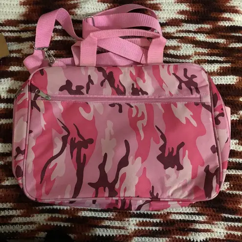 Y2K Pink Camouflage Crossbody Messenger Laptop School Work Book Bag. Measurement in pics. #Fairy #Grunge #Baddie #Streetwear - Image 2