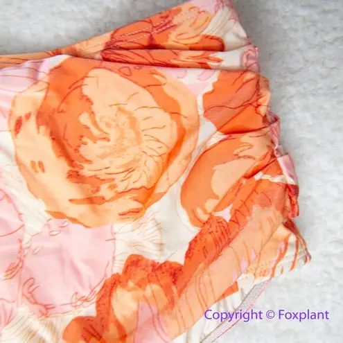 New! Peony Free People Ruched Staple Hi Bikini Bottoms, women size S Orange