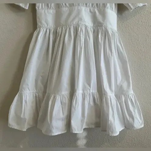 ByTiMo Tuckernuck Medium Blouson Mini Dress White Cotton Poplin Preppy Summer
