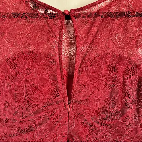 Rephyllis Elegant Red Formal Lace Maxi Dress Size L