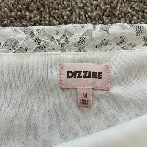 Dizzire White Lace Drop Waist Layered Mini Skirt Medium LoveShackFancy Style