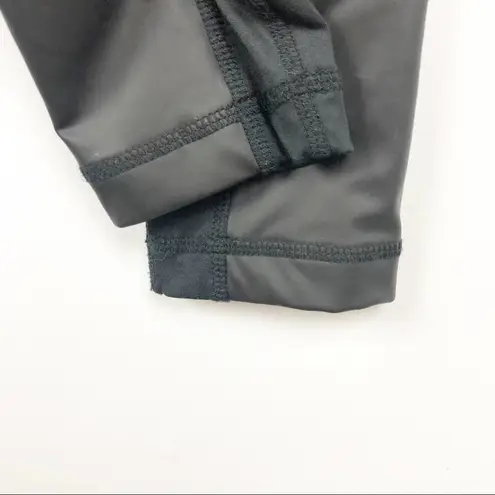 Lukka Lux Faux Leather detail Activewear Athletic Black Leggings Size XS