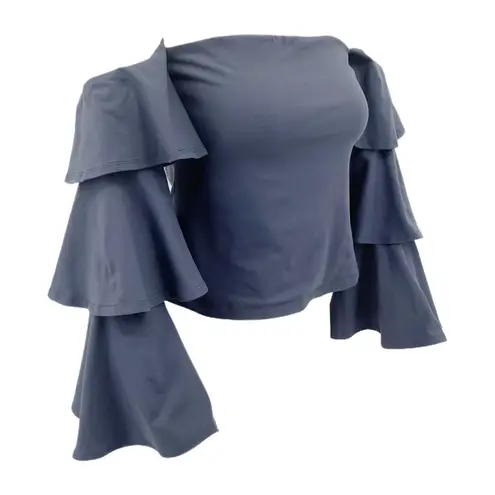 Susana Monaco Off The Shoulder Ruffle Sleeve Top New With Tags
