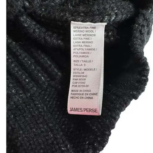 James Perse Los Angeles Women's Black Chunky Wool Blend Sweater Armband Size 3