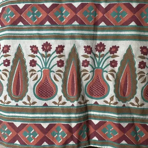 Melange Sleeveless Tunic Top Small | Boho Floral Geometric Ethnic Print V