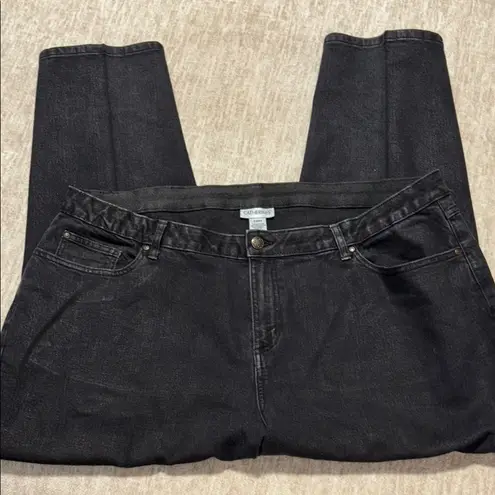 Catherines 22w petite Black stretch jeans straight leg