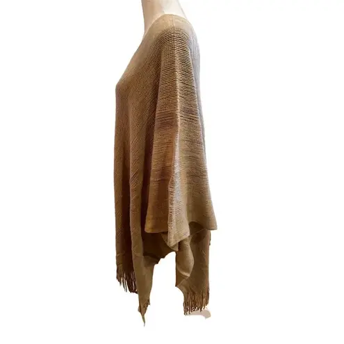 Women's Brown Fringe Poncho One Size Chic Versatile Soft Comfortable