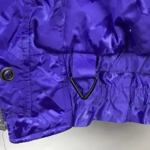 Vintage Black Bear Korean Purple 80s Ski Jacket Shiny Winter Coat Après