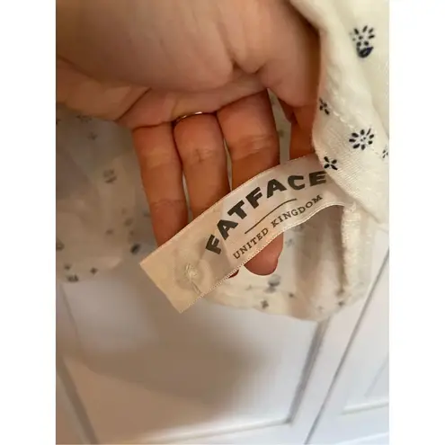 Fat Face Uk white ruffled front 3/4 sleeve blouse 4