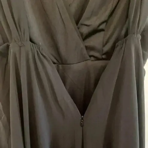 Lulus New  Dance the Night Away Maxi Gown Black Surplice Dress Medium Formal NWT