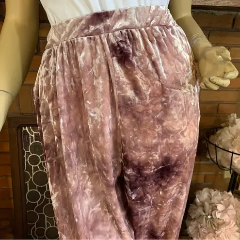 RAINBOW PINK & DARK PINK CRUSHED VELOUR JOGGER PANTS (1X)