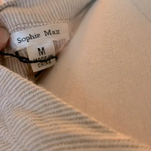 Max Studio Sophie Max Dress Maxi Women M  New Tan White Pinstripe Summer